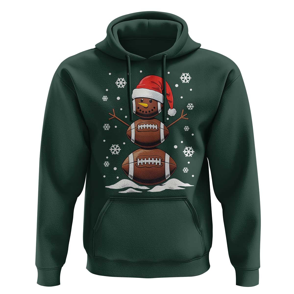 Christmas Football Hoodie Rugby Snowman Xmas Festive Holiday Sports