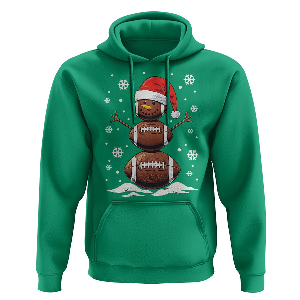 Christmas Football Hoodie Rugby Snowman Xmas Festive Holiday Sports