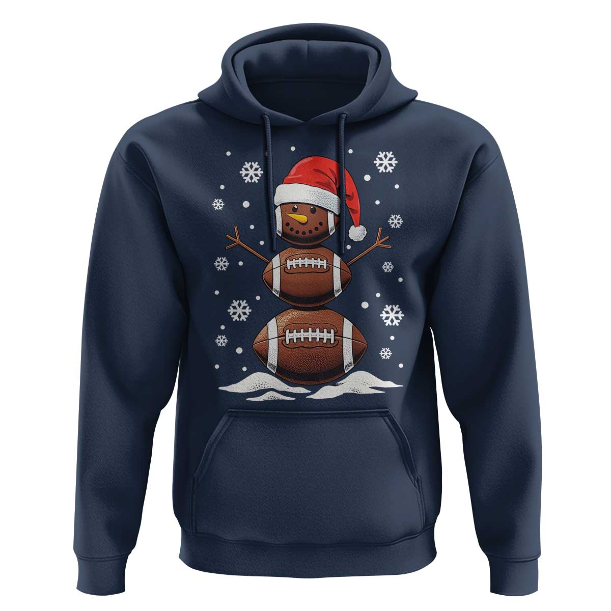 Christmas Football Hoodie Rugby Snowman Xmas Festive Holiday Sports