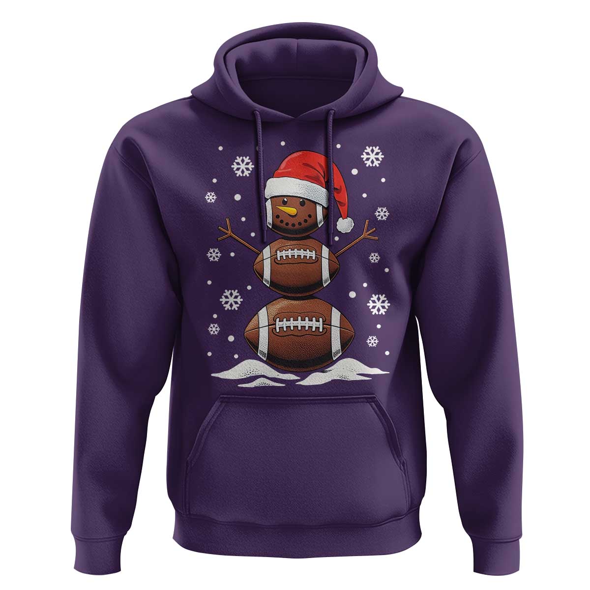 Christmas Football Hoodie Rugby Snowman Xmas Festive Holiday Sports