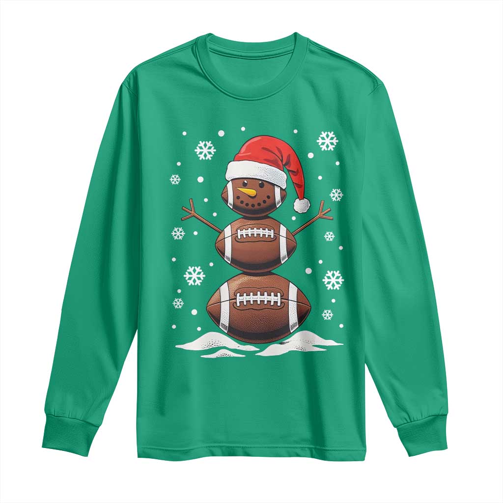 Christmas Football Long Sleeve Shirt Rugby Snowman Xmas Festive Holiday Sports