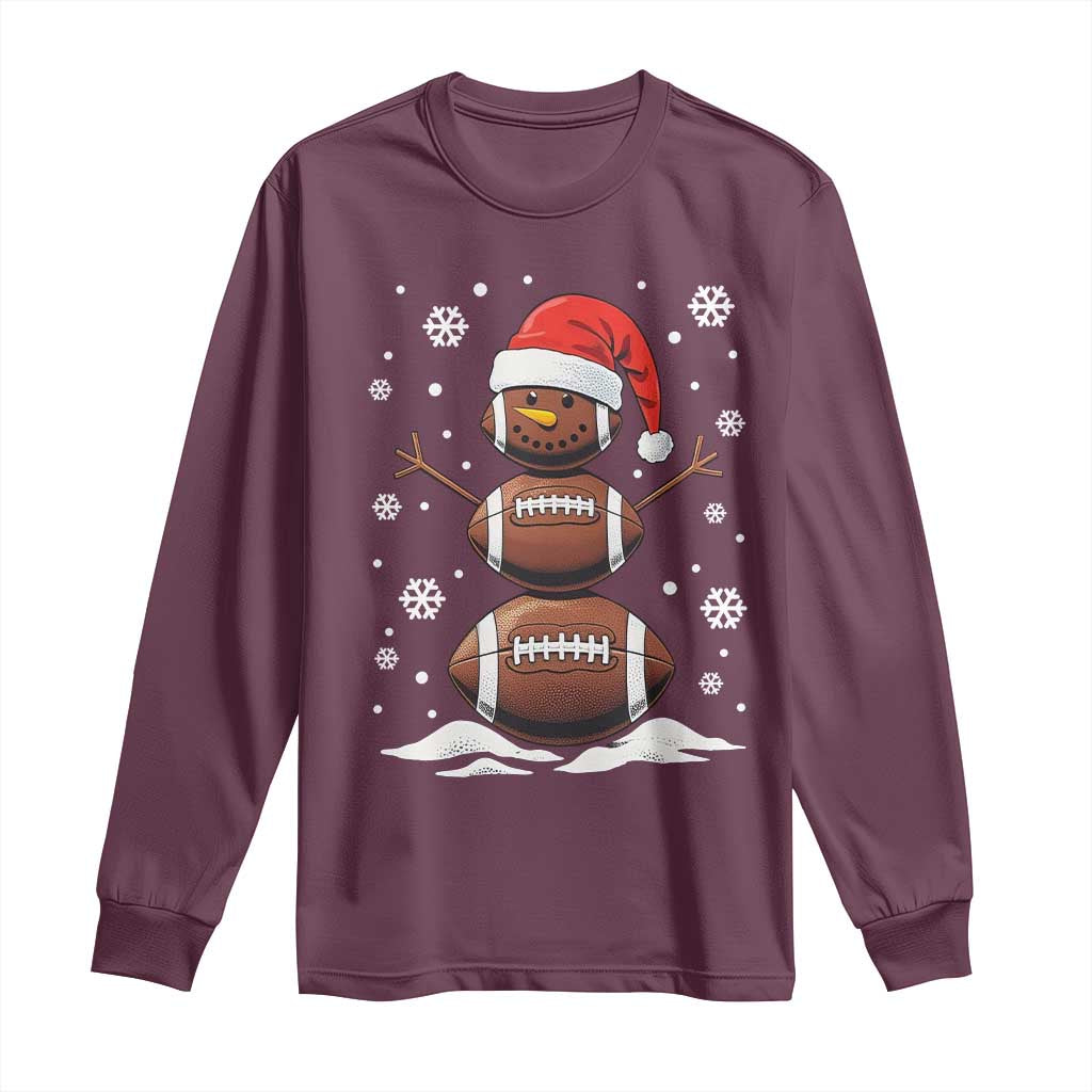 Christmas Football Long Sleeve Shirt Rugby Snowman Xmas Festive Holiday Sports