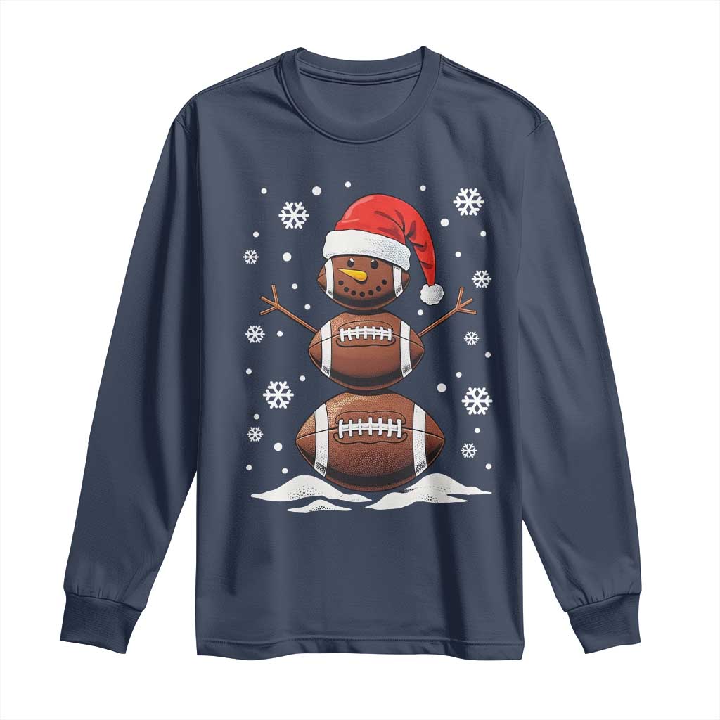 Christmas Football Long Sleeve Shirt Rugby Snowman Xmas Festive Holiday Sports