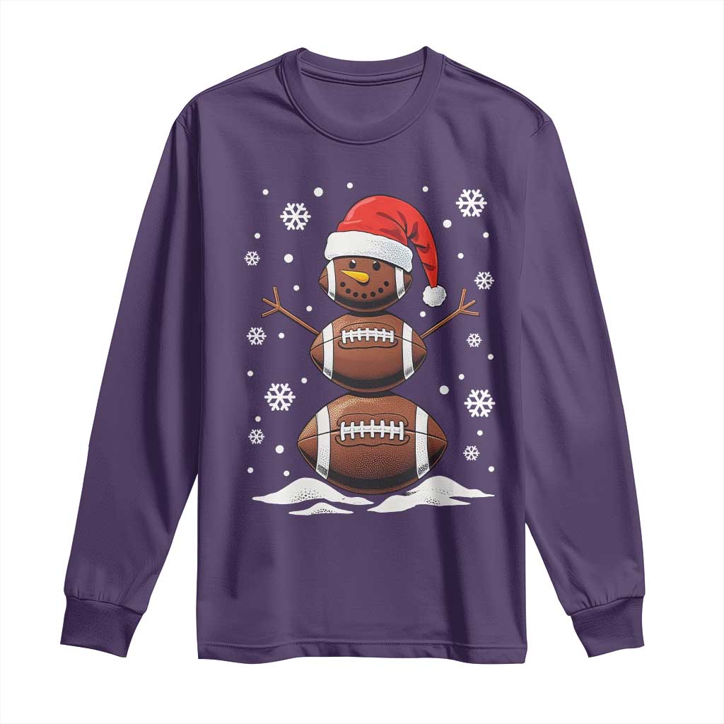 Christmas Football Long Sleeve Shirt Rugby Snowman Xmas Festive Holiday Sports