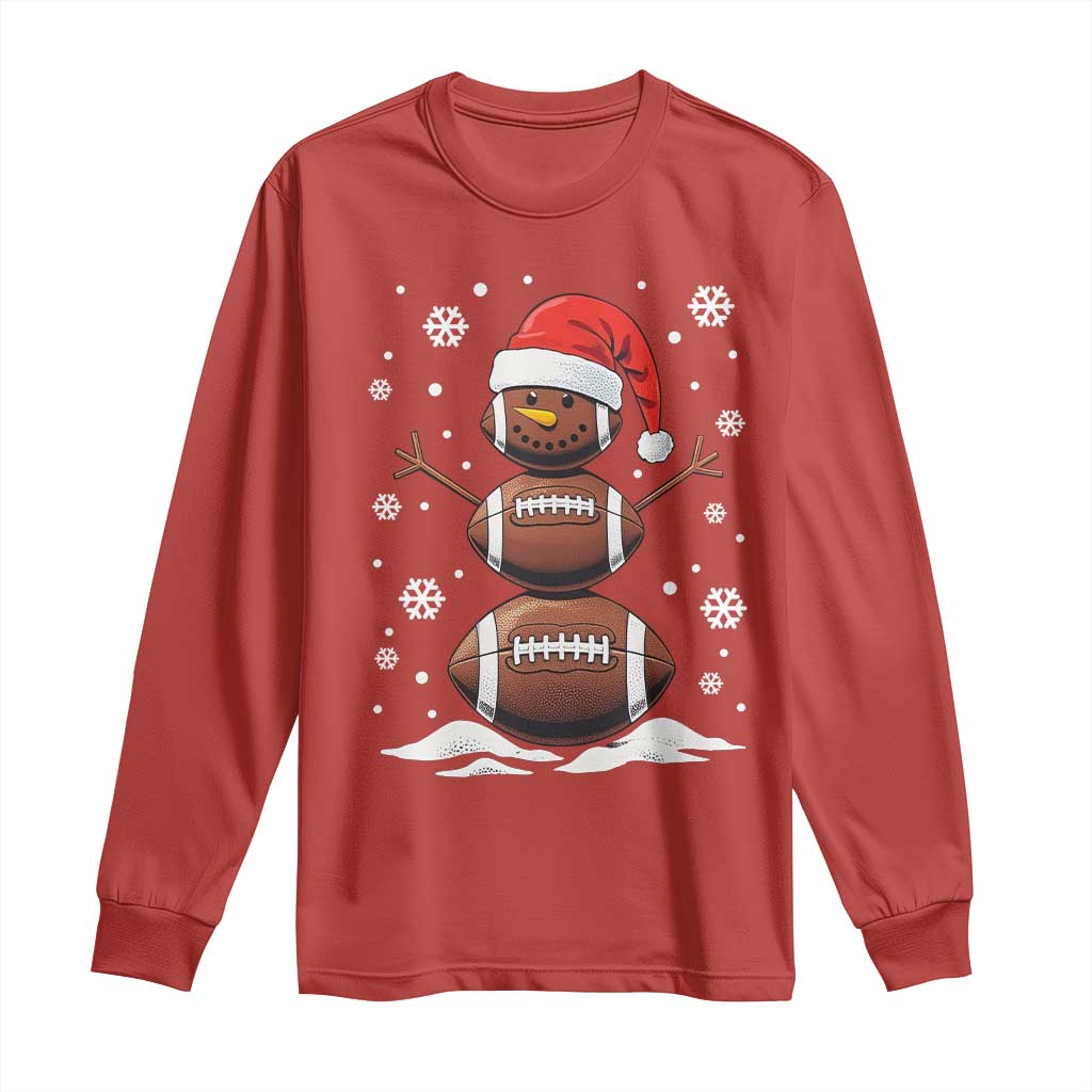 Christmas Football Long Sleeve Shirt Rugby Snowman Xmas Festive Holiday Sports