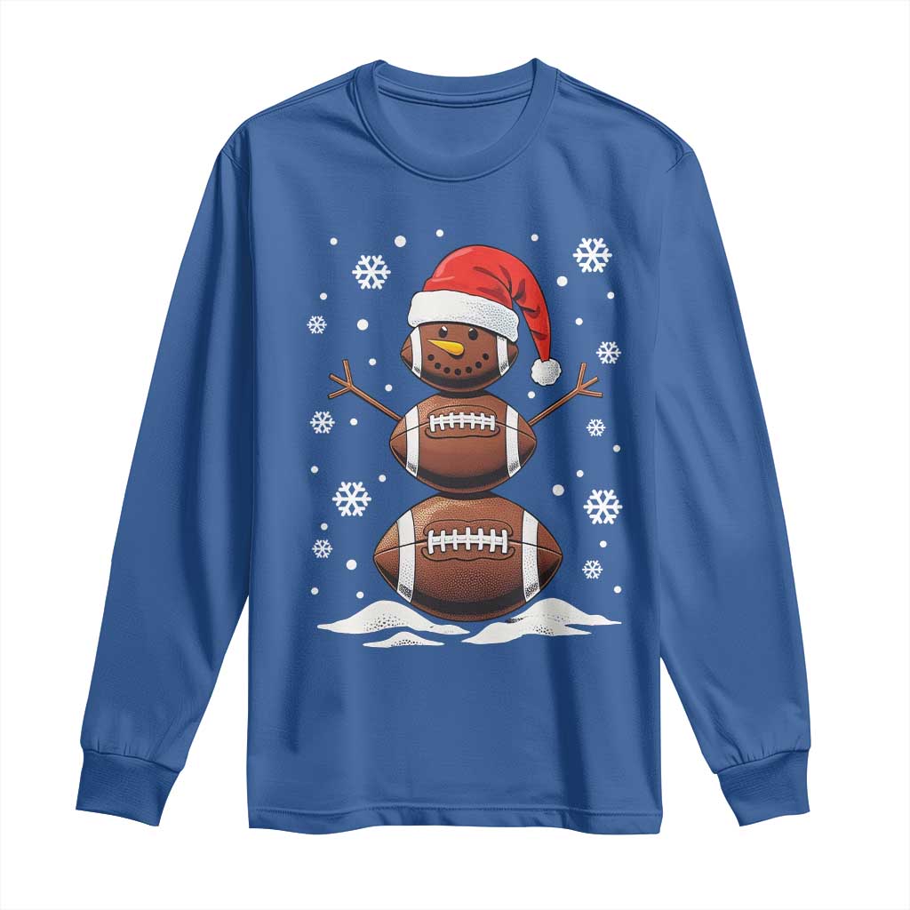 Christmas Football Long Sleeve Shirt Rugby Snowman Xmas Festive Holiday Sports