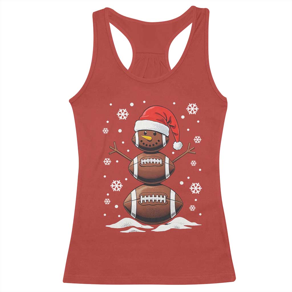 Christmas Football Racerback Tank Top Rugby Snowman Xmas Festive Holiday Sports