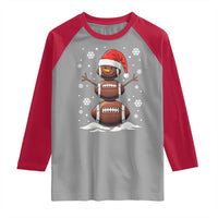 Christmas Football Raglan Shirt Rugby Snowman Xmas Festive Holiday Sports