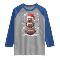 Christmas Football Raglan Shirt Rugby Snowman Xmas Festive Holiday Sports