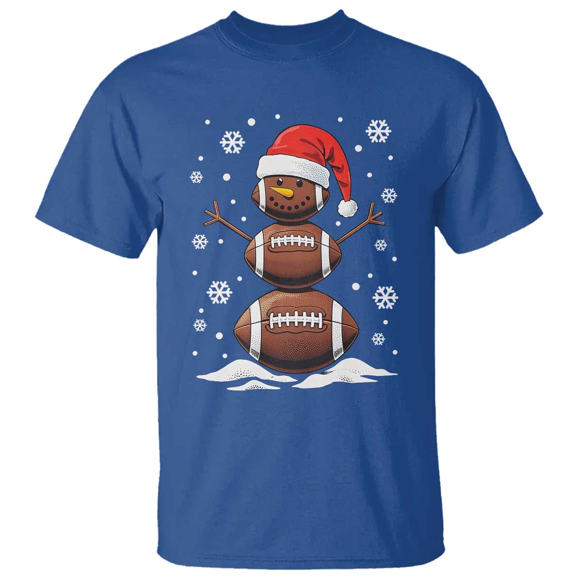 Christmas Football T Shirt Rugby Snowman Xmas Festive Holiday Sports - Wonder Print Shop