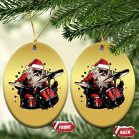 Funny Rock'n Roll Santa Claus Christmas Ornament Cool Drummer Festive Christmas - Wonder Print Shop