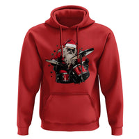 Funny Rock'n Roll Santa Claus Hoodie Cool Drummer Festive Christmas