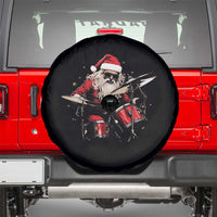 Funny Rock'n Roll Santa Claus Spare Tire Cover Cool Drummer Festive Christmas