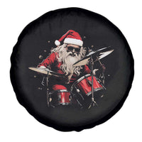 Funny Rock'n Roll Santa Claus Spare Tire Cover Cool Drummer Festive Christmas