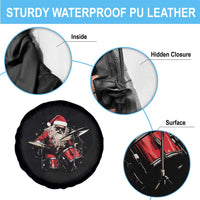 Funny Rock'n Roll Santa Claus Spare Tire Cover Cool Drummer Festive Christmas