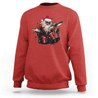 Funny Rock'n Roll Santa Claus Sweatshirt Cool Drummer Festive Christmas - Wonder Print Shop