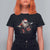 Funny Rock'n Roll Santa Claus T Shirt For Women Cool Drummer Festive Christmas - Wonder Print Shop