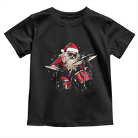 Funny Rock'n Roll Santa Claus Toddler T Shirt Cool Drummer Festive Christmas