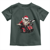 Funny Rock'n Roll Santa Claus Toddler T Shirt Cool Drummer Festive Christmas