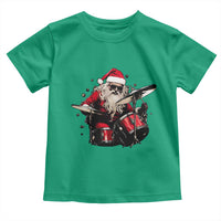 Funny Rock'n Roll Santa Claus Toddler T Shirt Cool Drummer Festive Christmas