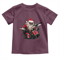 Funny Rock'n Roll Santa Claus Toddler T Shirt Cool Drummer Festive Christmas