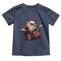 Funny Rock'n Roll Santa Claus Toddler T Shirt Cool Drummer Festive Christmas
