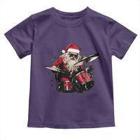Funny Rock'n Roll Santa Claus Toddler T Shirt Cool Drummer Festive Christmas