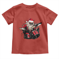 Funny Rock'n Roll Santa Claus Toddler T Shirt Cool Drummer Festive Christmas