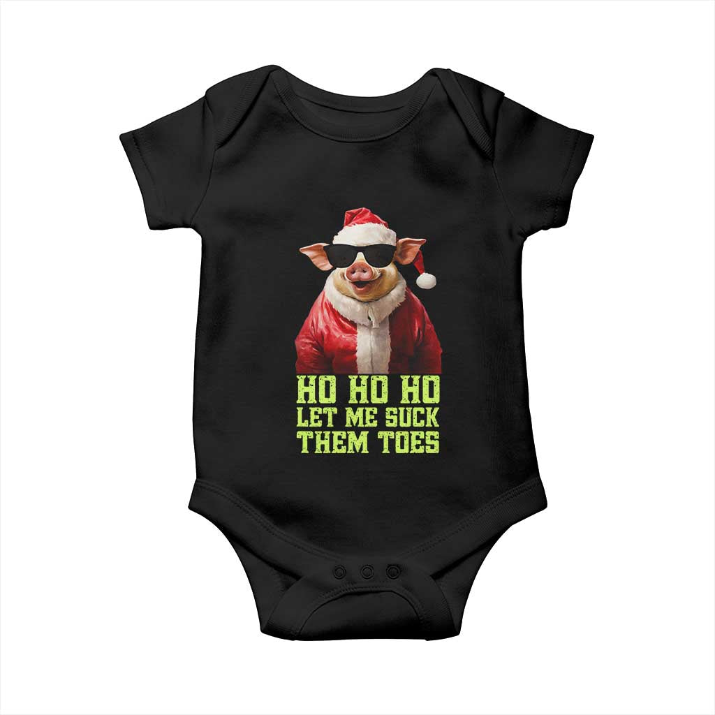 Funny Pig Santa Baby Onesie Ho Ho Ho Let Me Suck Them Toes Weird Festive Christmas