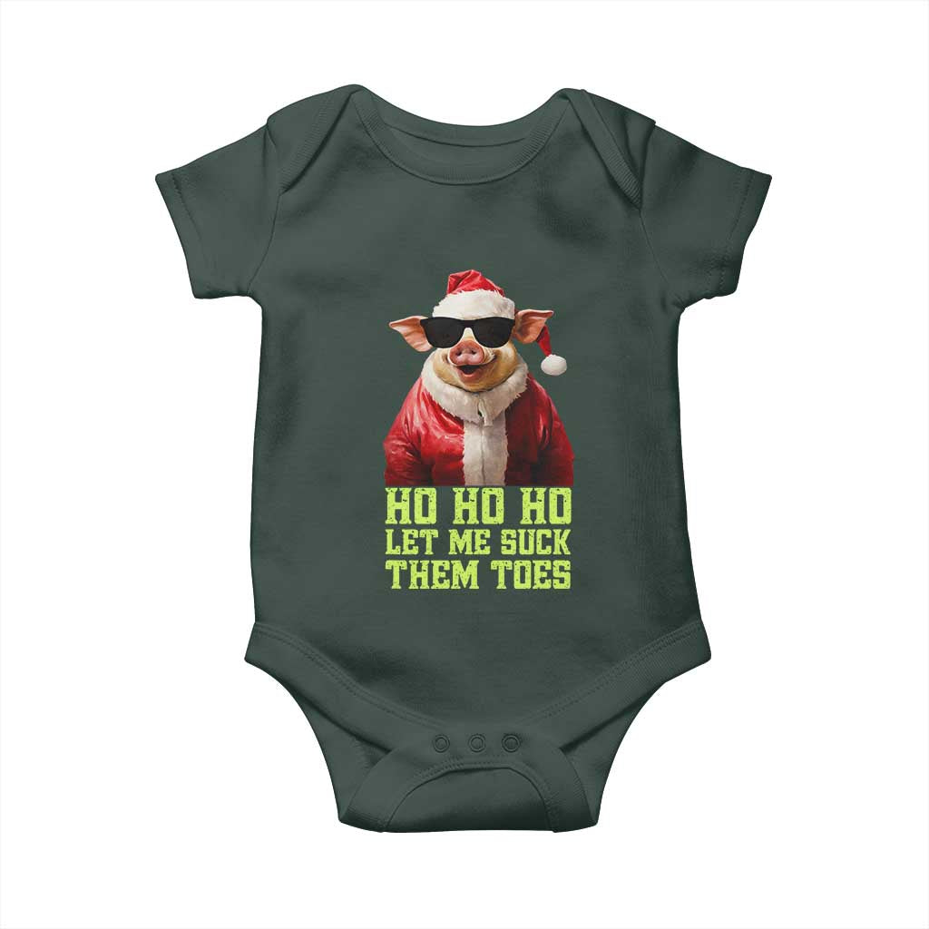Funny Pig Santa Baby Onesie Ho Ho Ho Let Me Suck Them Toes Weird Festive Christmas