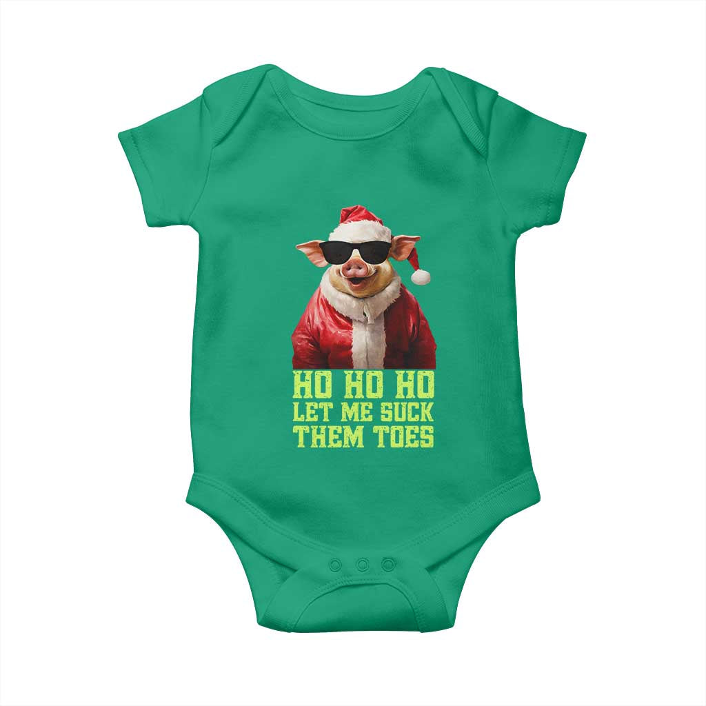 Funny Pig Santa Baby Onesie Ho Ho Ho Let Me Suck Them Toes Weird Festive Christmas