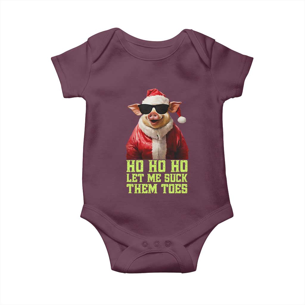Funny Pig Santa Baby Onesie Ho Ho Ho Let Me Suck Them Toes Weird Festive Christmas
