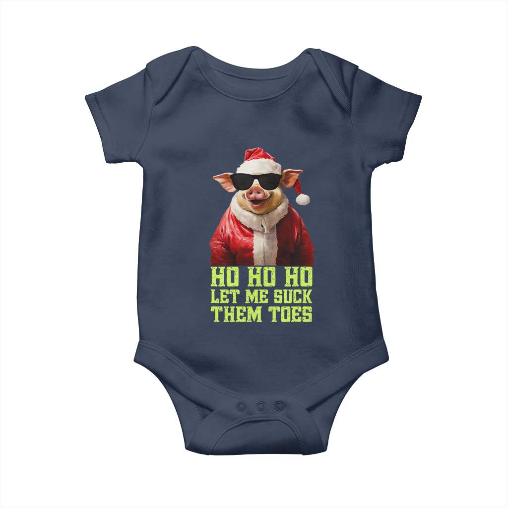Funny Pig Santa Baby Onesie Ho Ho Ho Let Me Suck Them Toes Weird Festive Christmas