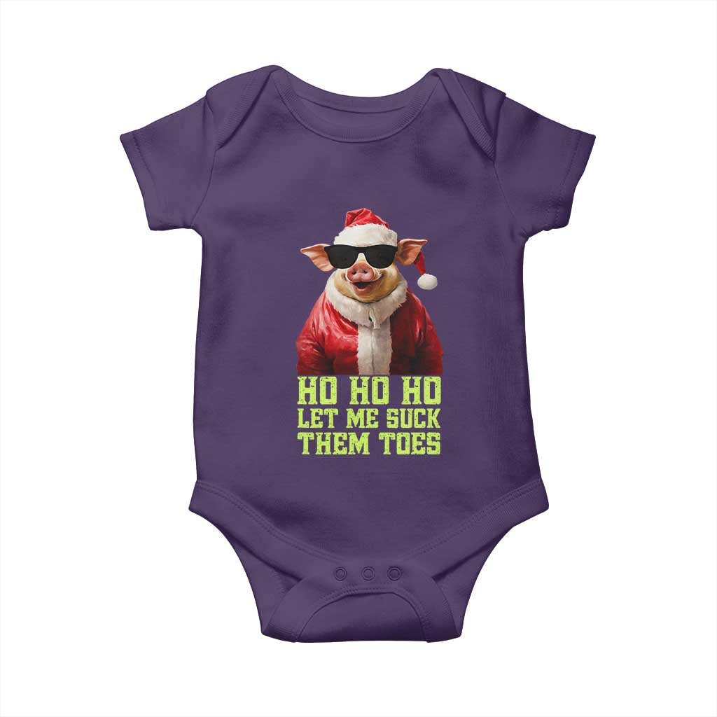 Funny Pig Santa Baby Onesie Ho Ho Ho Let Me Suck Them Toes Weird Festive Christmas