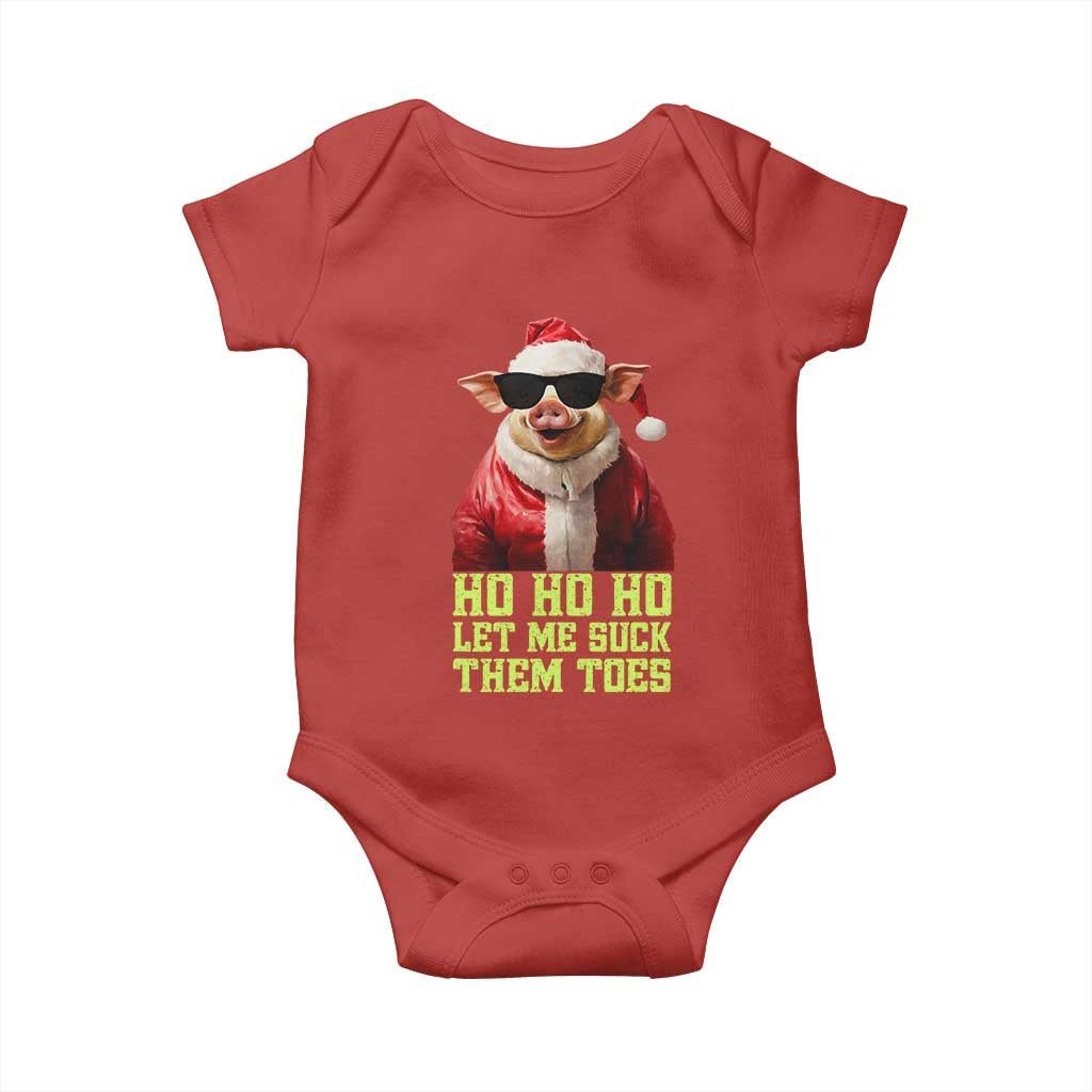 Funny Pig Santa Baby Onesie Ho Ho Ho Let Me Suck Them Toes Weird Festive Christmas