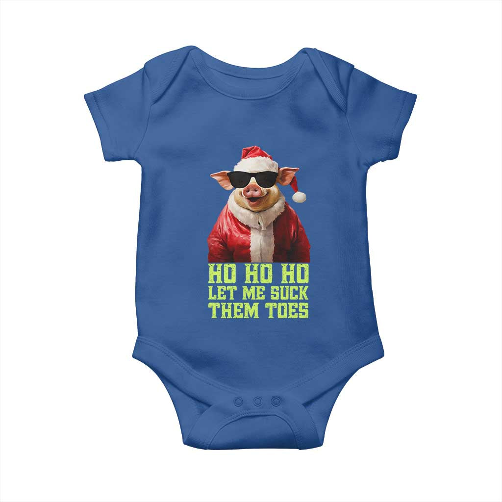 Funny Pig Santa Baby Onesie Ho Ho Ho Let Me Suck Them Toes Weird Festive Christmas