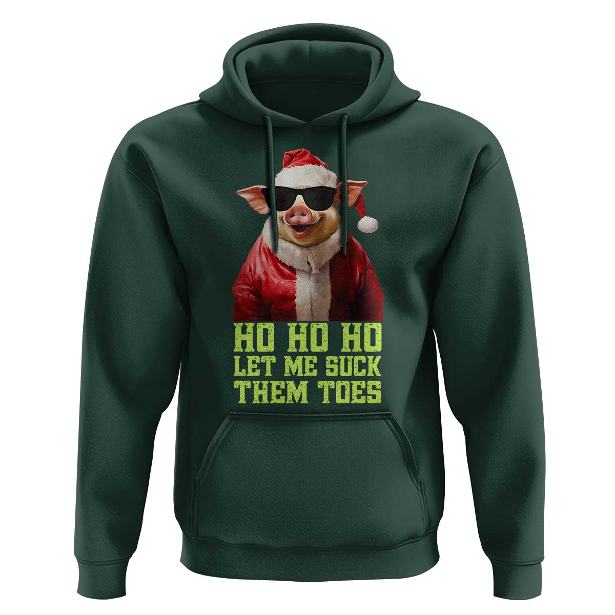 Funny Pig Santa Hoodie Ho Ho Ho Let Me Suck Them Toes Weird Festive Christmas