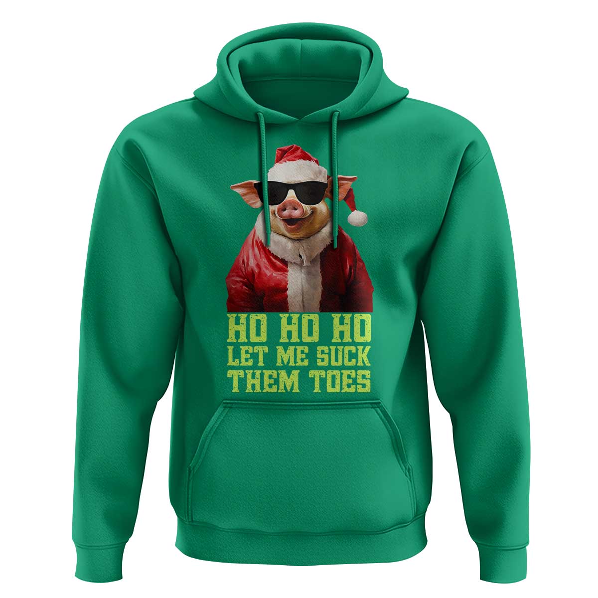 Funny Pig Santa Hoodie Ho Ho Ho Let Me Suck Them Toes Weird Festive Christmas