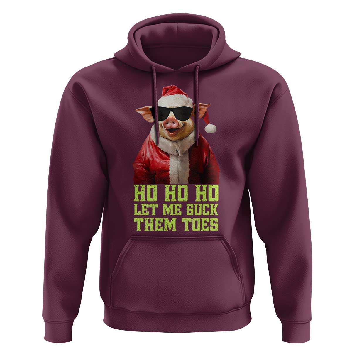 Funny Pig Santa Hoodie Ho Ho Ho Let Me Suck Them Toes Weird Festive Christmas