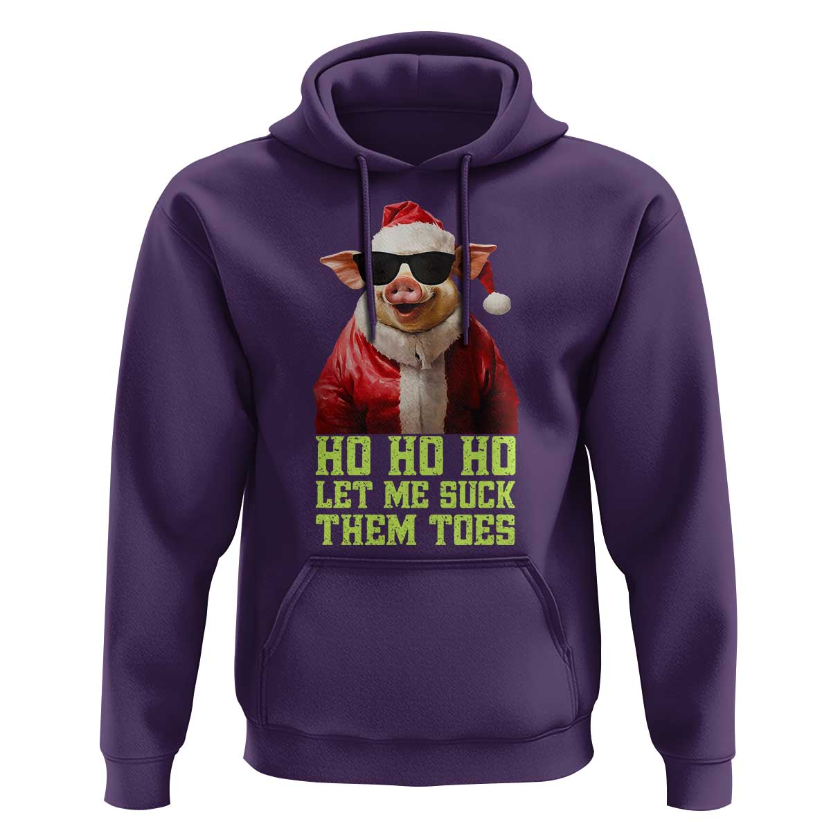 Funny Pig Santa Hoodie Ho Ho Ho Let Me Suck Them Toes Weird Festive Christmas