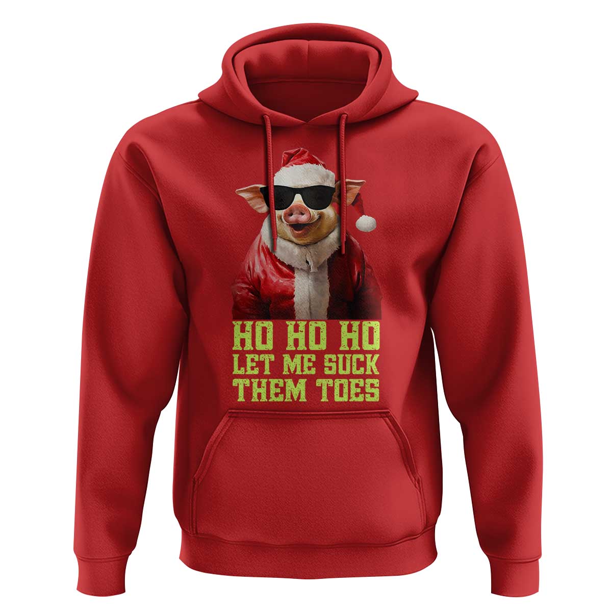 Funny Pig Santa Hoodie Ho Ho Ho Let Me Suck Them Toes Weird Festive Christmas