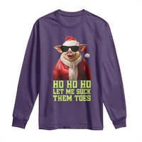 Funny Pig Santa Long Sleeve Shirt Ho Ho Ho Let Me Suck Them Toes Weird Festive Christmas