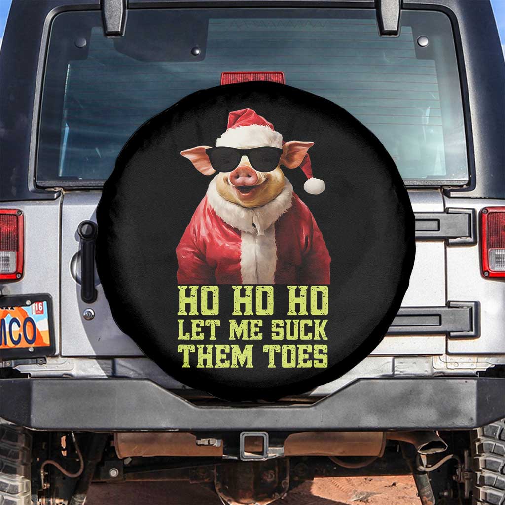 Funny Pig Santa Spare Tire Cover Ho Ho Ho Let Me Suck Them Toes Weird Festive Christmas