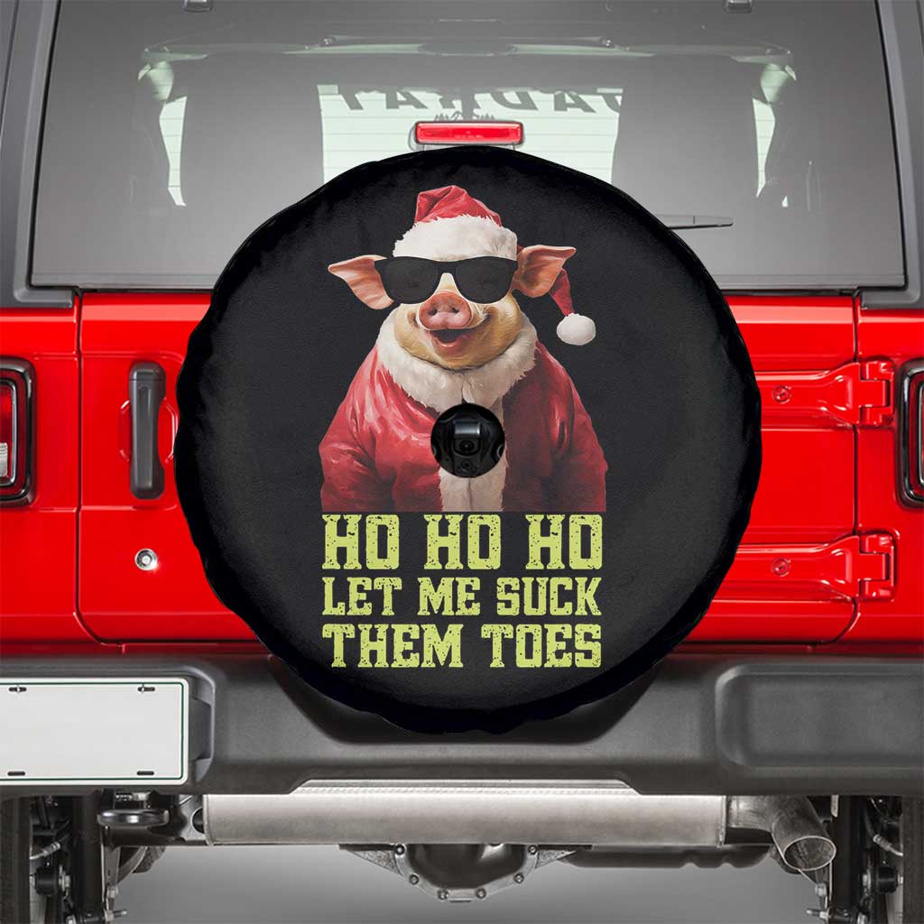 Funny Pig Santa Spare Tire Cover Ho Ho Ho Let Me Suck Them Toes Weird Festive Christmas