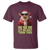 Funny Pig Santa T Shirt Ho Ho Ho Let Me Suck Them Toes Weird Festive Christmas - Wonder Print Shop