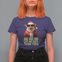 Funny Pig Santa T Shirt For Women Ho Ho Ho Let Me Suck Them Toes Weird Festive Christmas - Wonder Print Shop