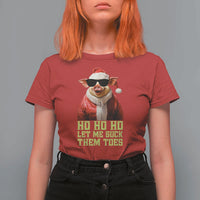 Funny Pig Santa T Shirt For Women Ho Ho Ho Let Me Suck Them Toes Weird Festive Christmas - Wonder Print Shop