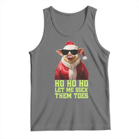 Funny Pig Santa Tank Top Ho Ho Ho Let Me Suck Them Toes Weird Festive Christmas