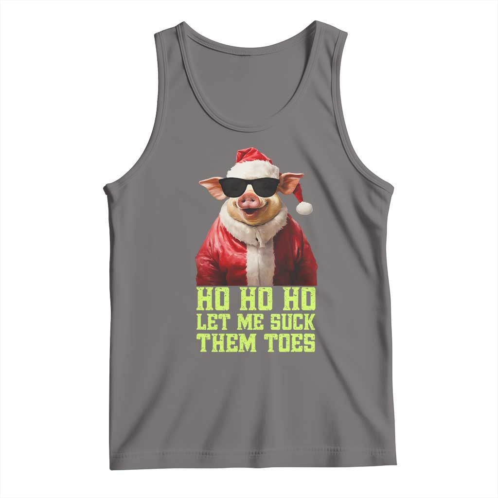 Funny Pig Santa Tank Top Ho Ho Ho Let Me Suck Them Toes Weird Festive Christmas
