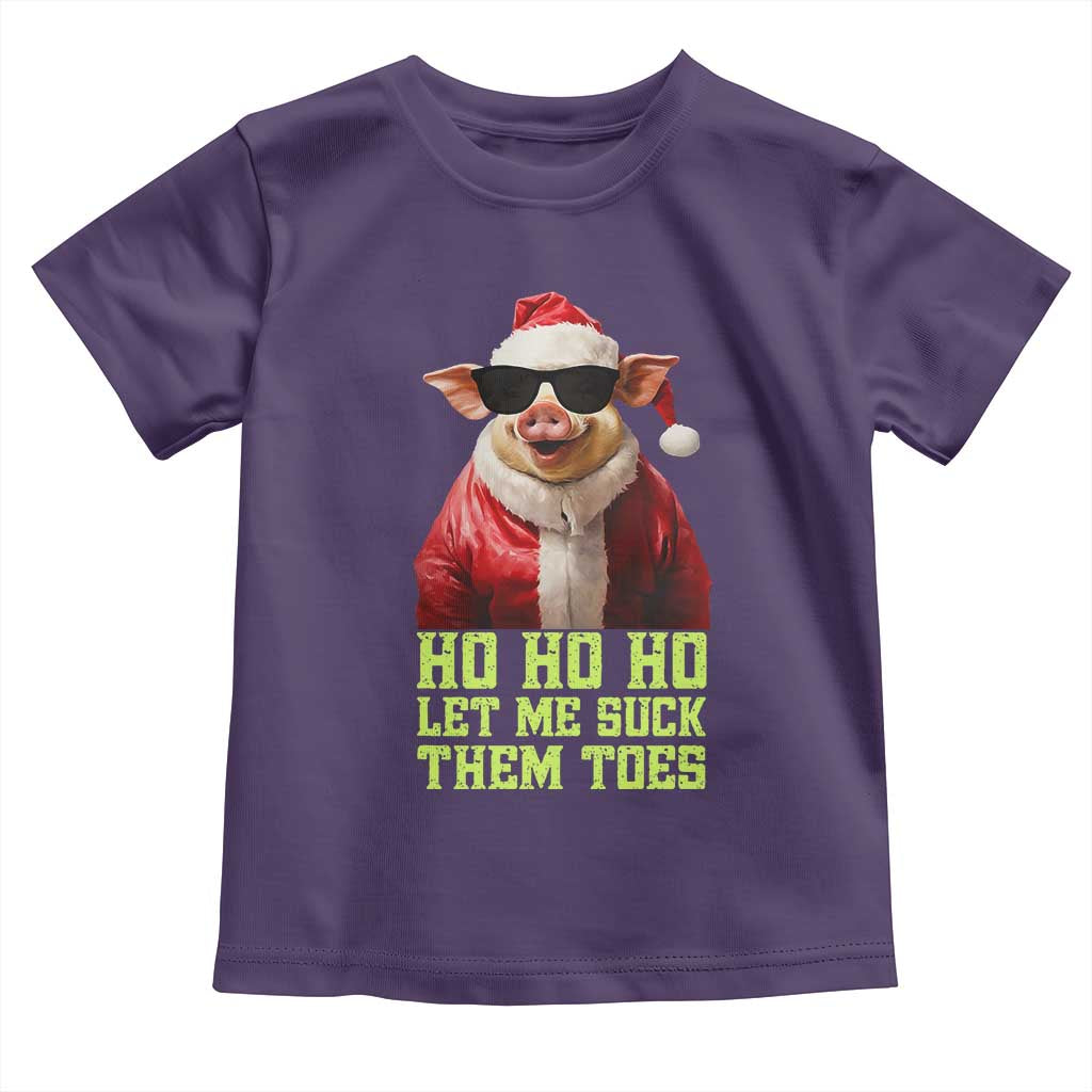 Funny Pig Santa Toddler T Shirt Ho Ho Ho Let Me Suck Them Toes Weird Festive Christmas